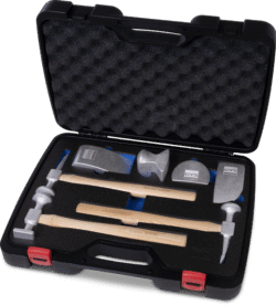 SET OF 3 ALUMINIUM HAMMERS AND 4 ALUMINIUM BLOCKS